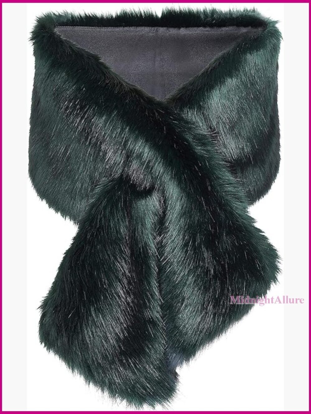 Faux Fur Shawl Wrap Cape 65" Long Synthetic Winter Accessory